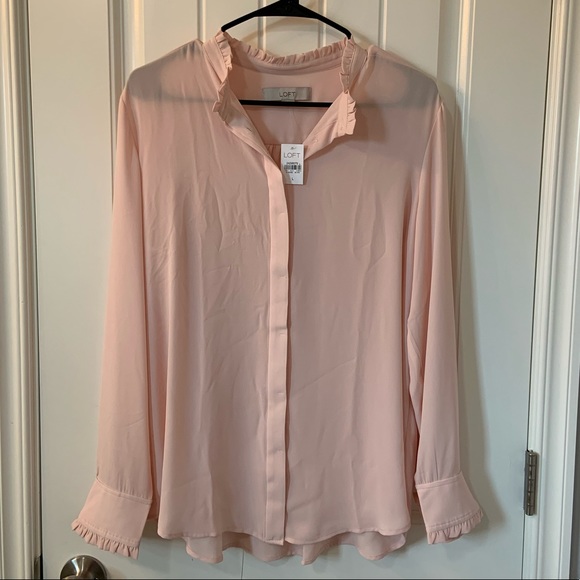 LOFT Tops - LOFT Ruffle Detail Utility Blouse